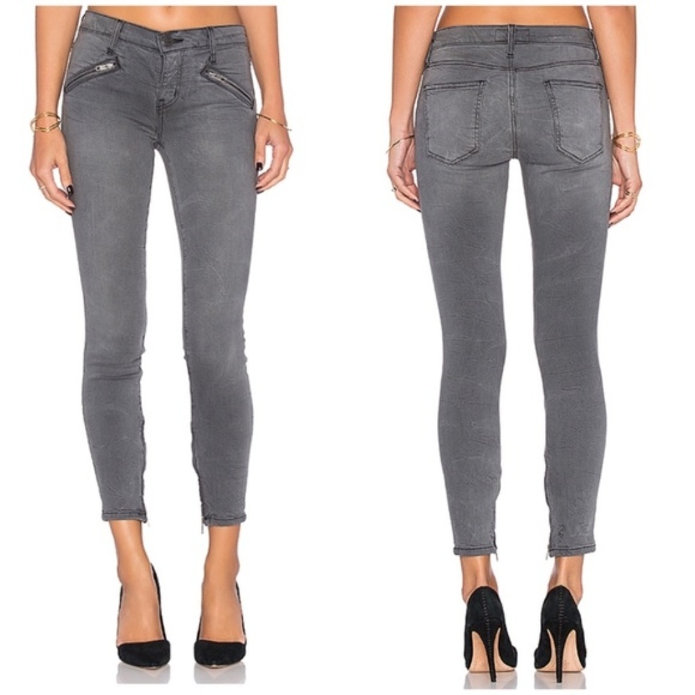 Current Elliott women 27 The Silverlake Zip skinny jeans gray grunge‎